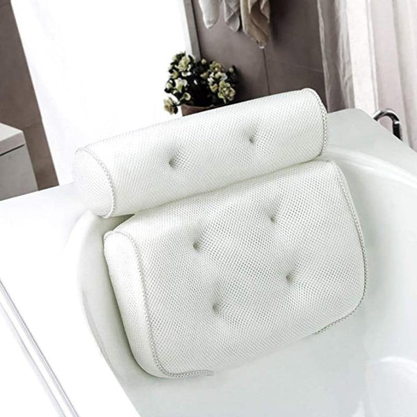 Mesh Headrest Backrest Bathroom Bathtub Pillow Non-Slip Cushioned Bath Tub  Spa Pillow With Suction Cups Bath Cushion